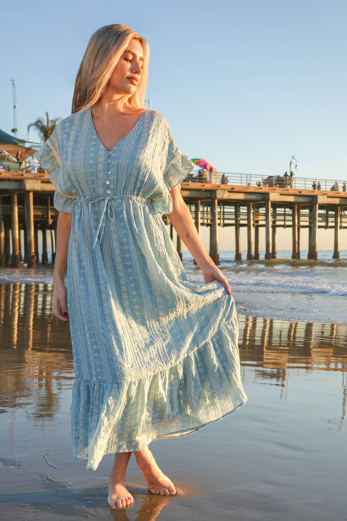 Embroidered Boho Ruffled Midi Dress | Southern Bliss Boutique & Tanning Embroidered Boho Ruffled Midi Dress | Southern Bliss Boutique & Tanning