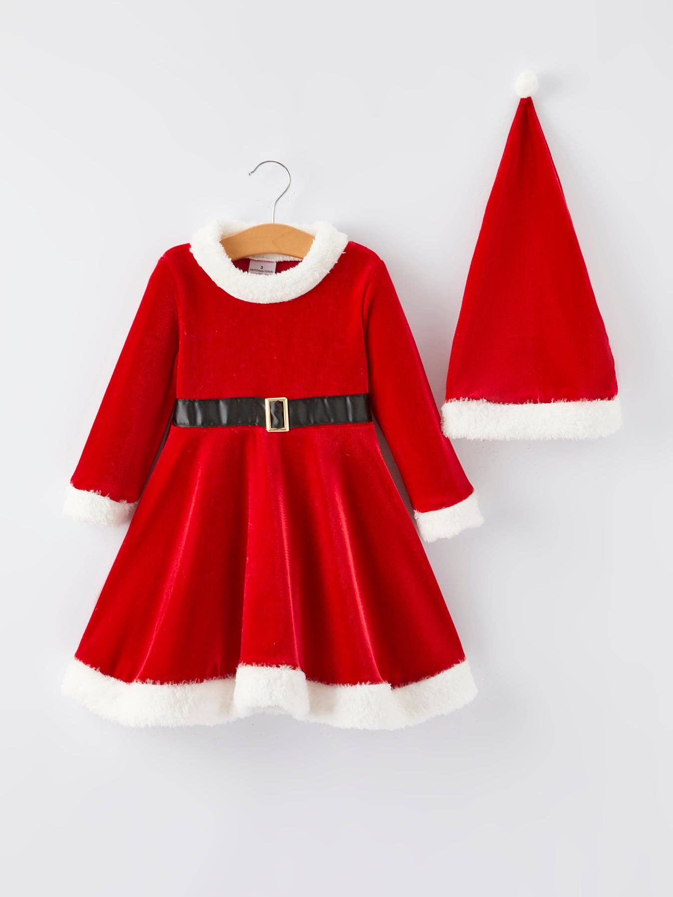 red velvet girls christmas dress Hot Red Velvet Christmas Dress for Girls Knee-Length Turtleneck Belt  Closure Warm Party Dress from Dhgate Girl's Dresses